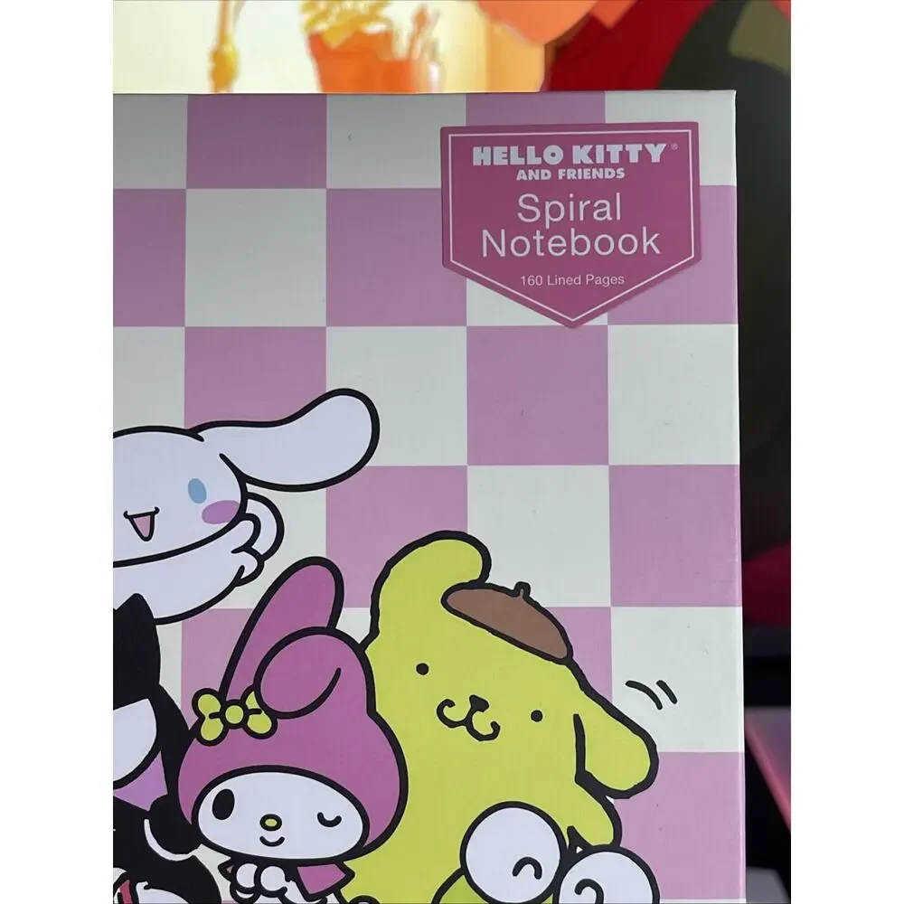 Hello Kitty Friends Rainbow Hard Cover Notebook Journal Spiral 2024 Sanrio